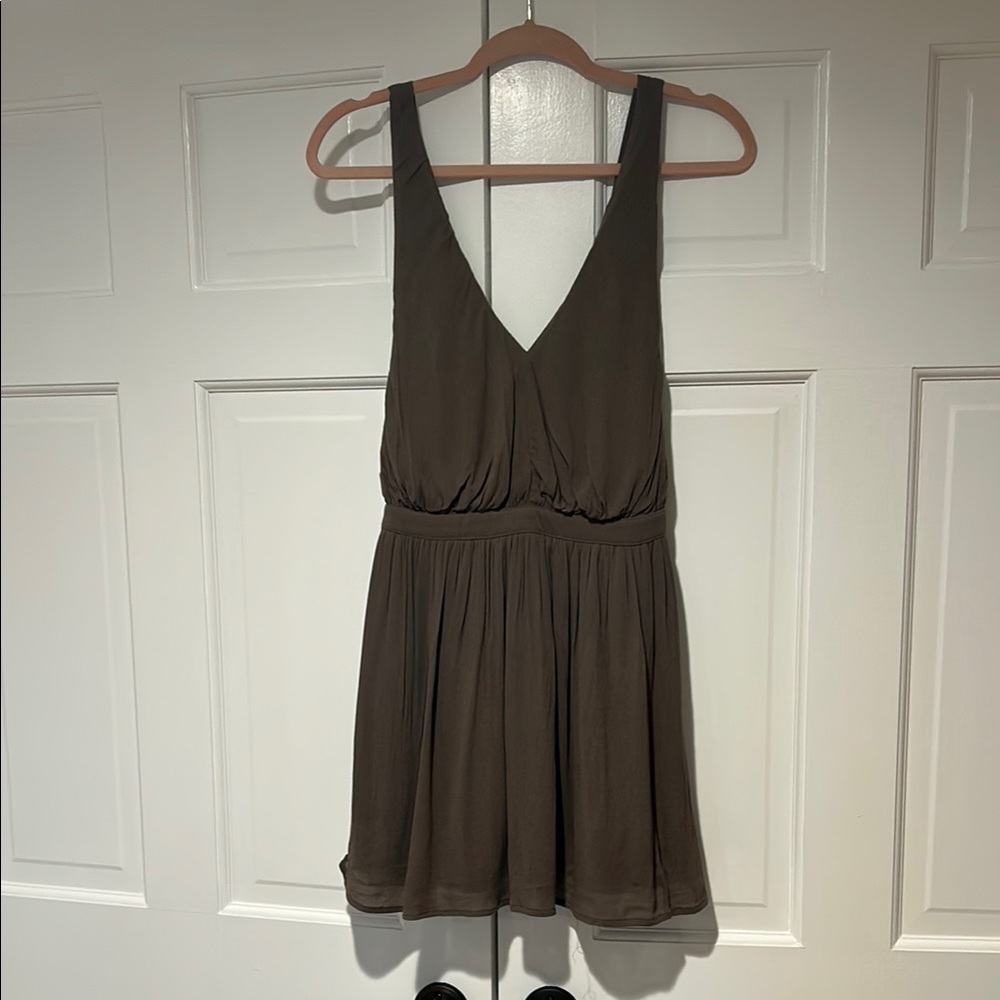 Tobi Olive and Brown Sleeveless Dress